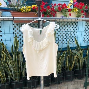 Sleeveless Cream/White blouse